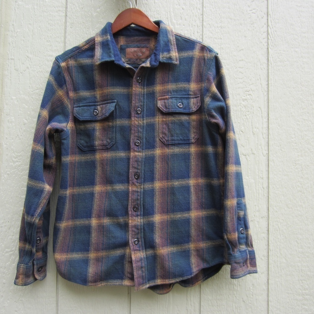 ORVIS Flannel Tartan Long-sleeved Shirt Men's M Button Up 4 Pockets Workwear